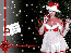 Woman under the Christmas snow