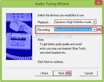 Change audio settings of Callcentric