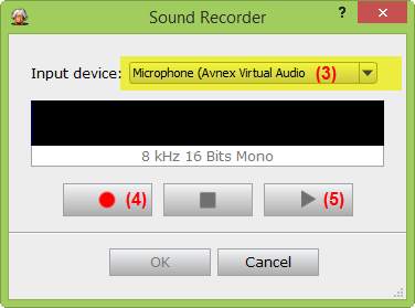 Sound Recorder dialog box