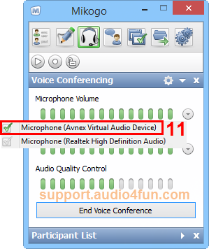 Fig 6: Adjust Microphone settings