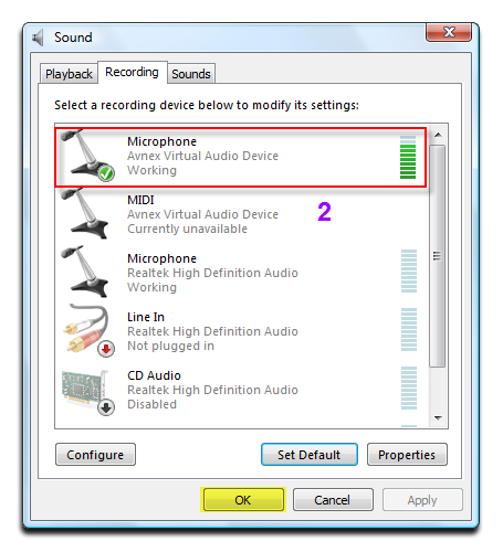 avnex virtual audio device