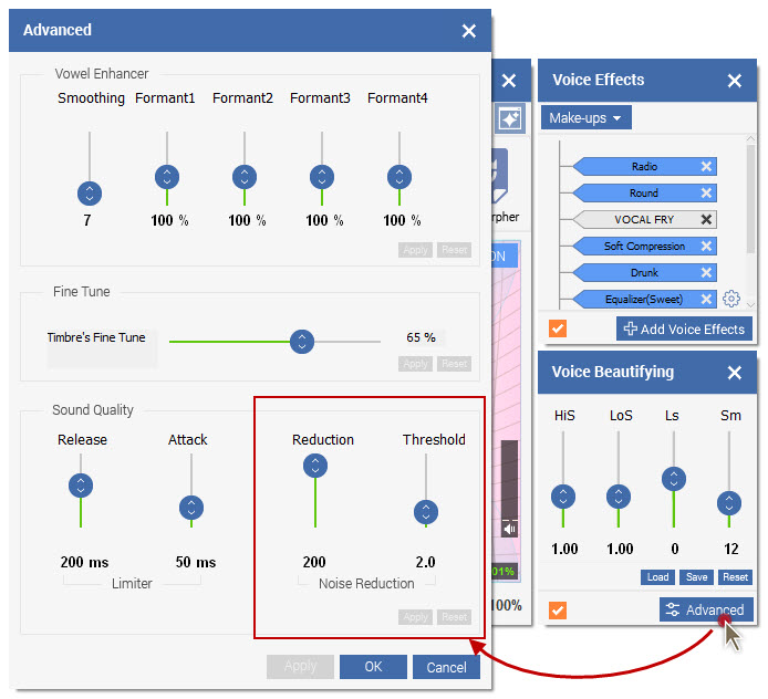 Noise Reduction - Voice Changer Software Diamond