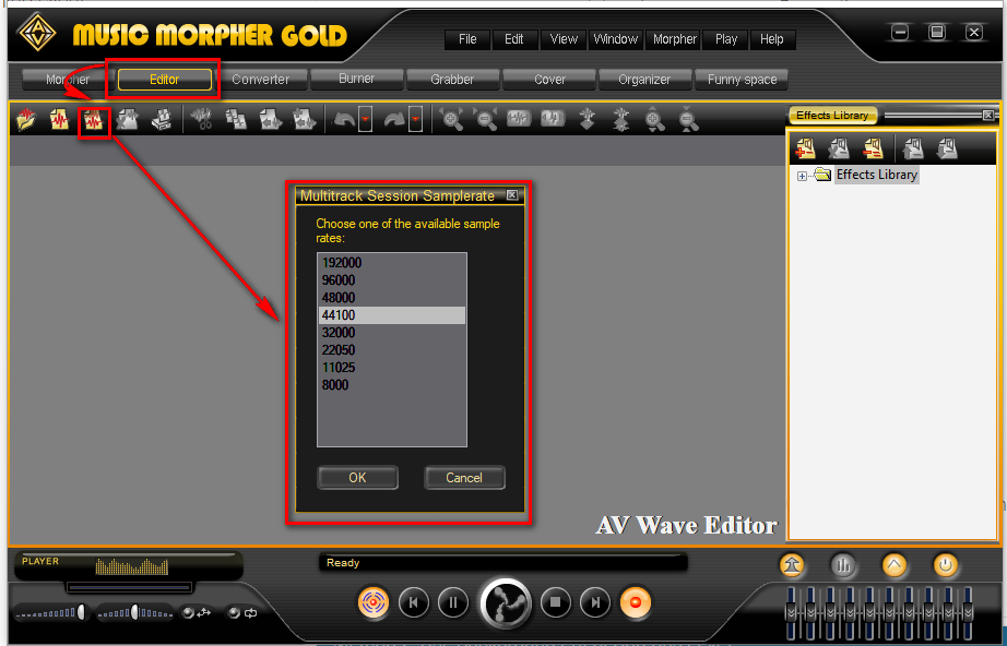 Music Morpher Gold: Create new multitrack