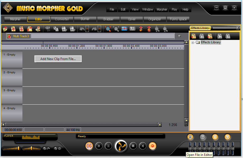 Music Morpher Gold: Add a track