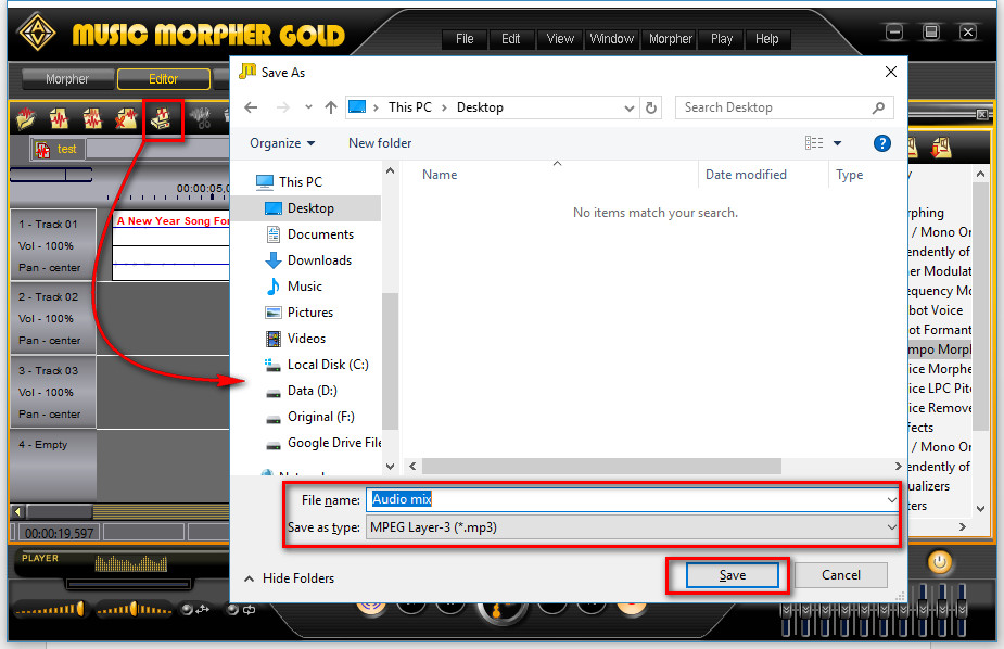 Music Morpher Gold: Save File