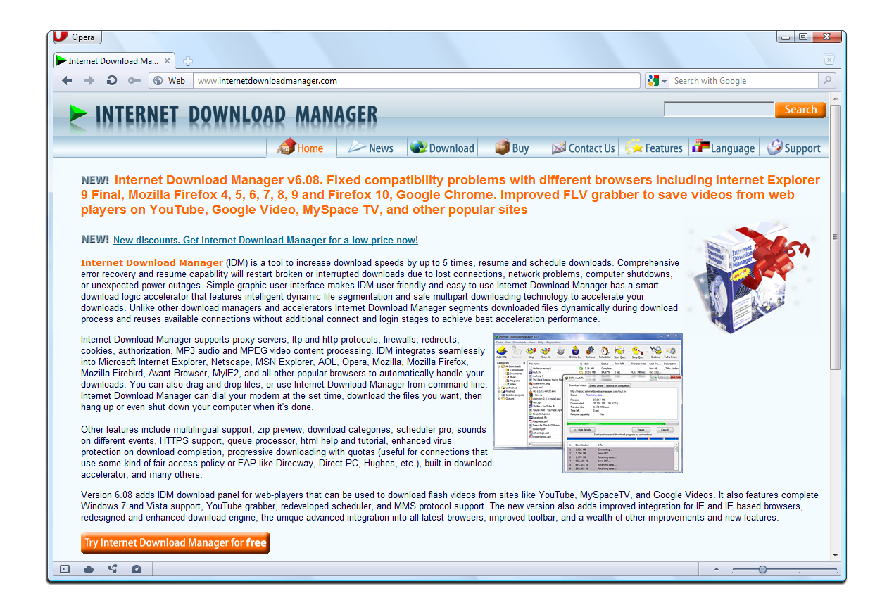 Internet download manager как интегрировать в opera