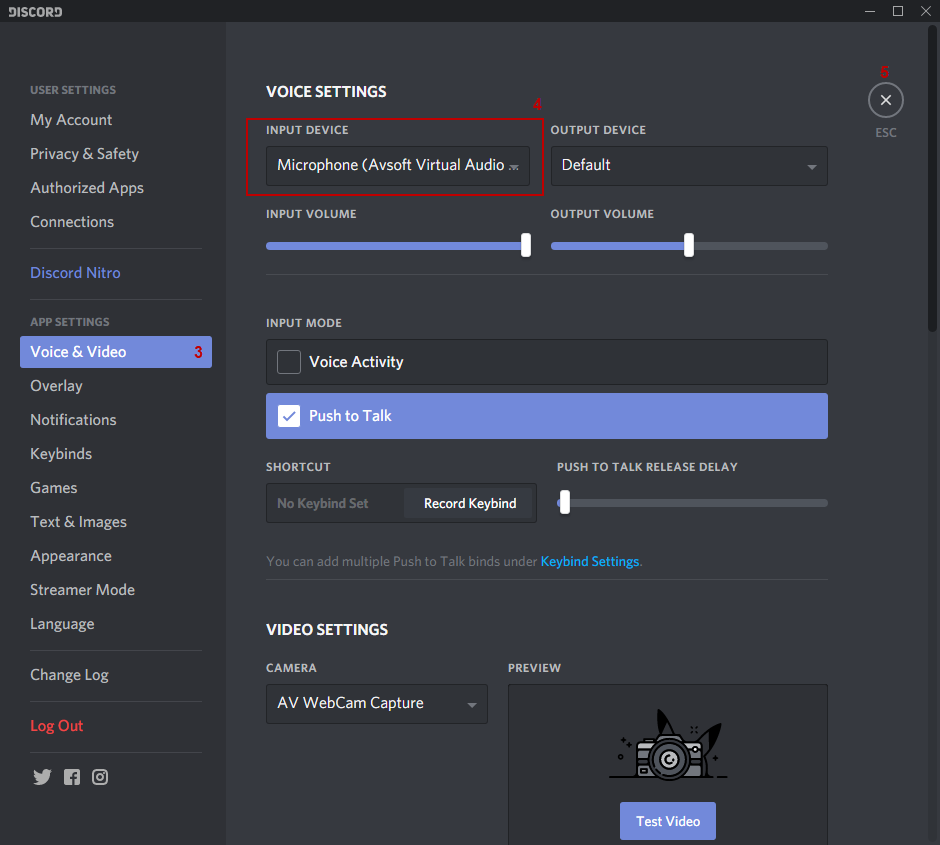 Fig 4: Discord - Input Device