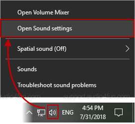 Open Sound Settings