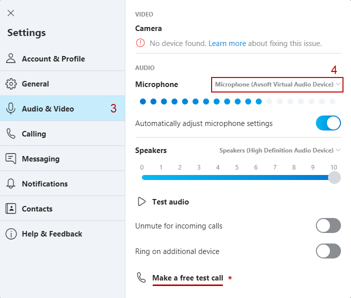 Skype's Audio Settings