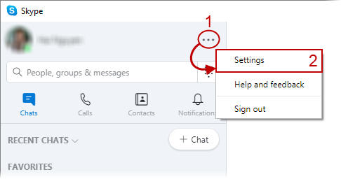 Skype's Settings