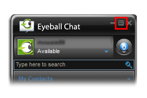 Figure 3: Eyeball Chat window - Menu icon