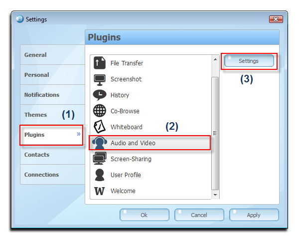 Fig 5: Voice Changer Software Gold with Brosix [Settings]