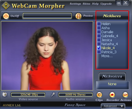 Webcam Morpher - nickfaces